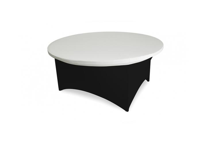 Spandex körasztalhuzat fekete + választható színű tető