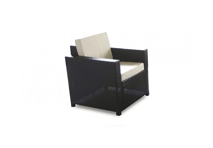 rattan fotel (fekete)