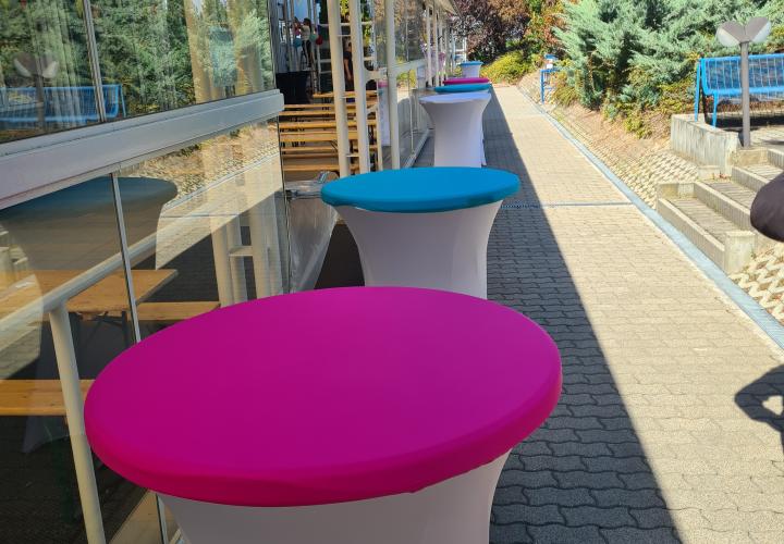 Spandex cocktail table cover rental from B'rent Kft!