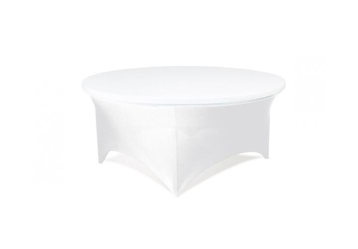 Spandex körasztalhuzat fehér (fehér tetővel) 