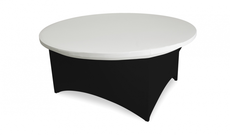 Spandex körasztalhuzat fekete (fehér sapkával) + körasztal bérlés
