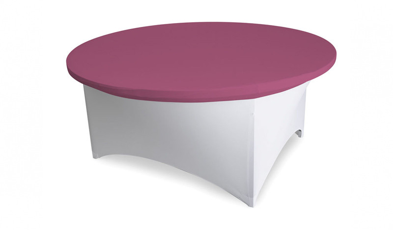 Spandex körasztalhuzat fehér (magenta sapkával) + körasztal bérlés