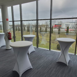 koktélasztal és spandex huzat bérlés, brent.hu